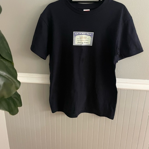 Supreme Men's Social Security Logo Navy Blue T-Shirt - Picture 6 of 9